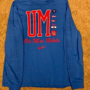 Nike Blue Ole Miss Rebels Long Sleeve Tee
